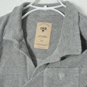 OAS Velour Polo‎ Shirt Men's Size 2XL XXL Soft Terry Fleece Pocket Short Sleeve